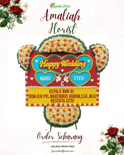 Karangan Papan Bunga Pernikahan di Weninggalih